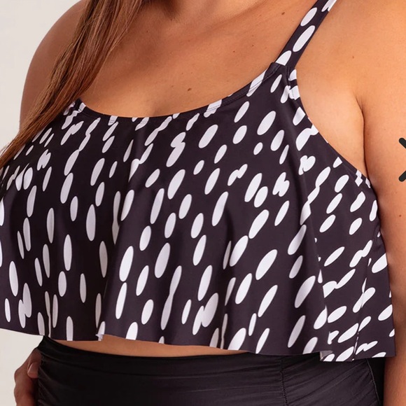 New Shapermint Ruffle Bikini Top Medium - Picture 2 of 5